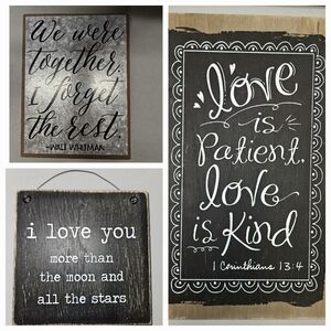 BOGO Free: Lot of 3 "love" home decor